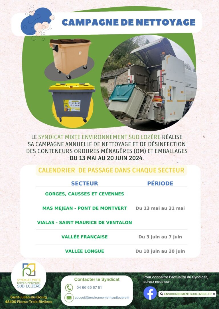 Campagne annuelle de nettoyage et de désinfection des conteneurs
