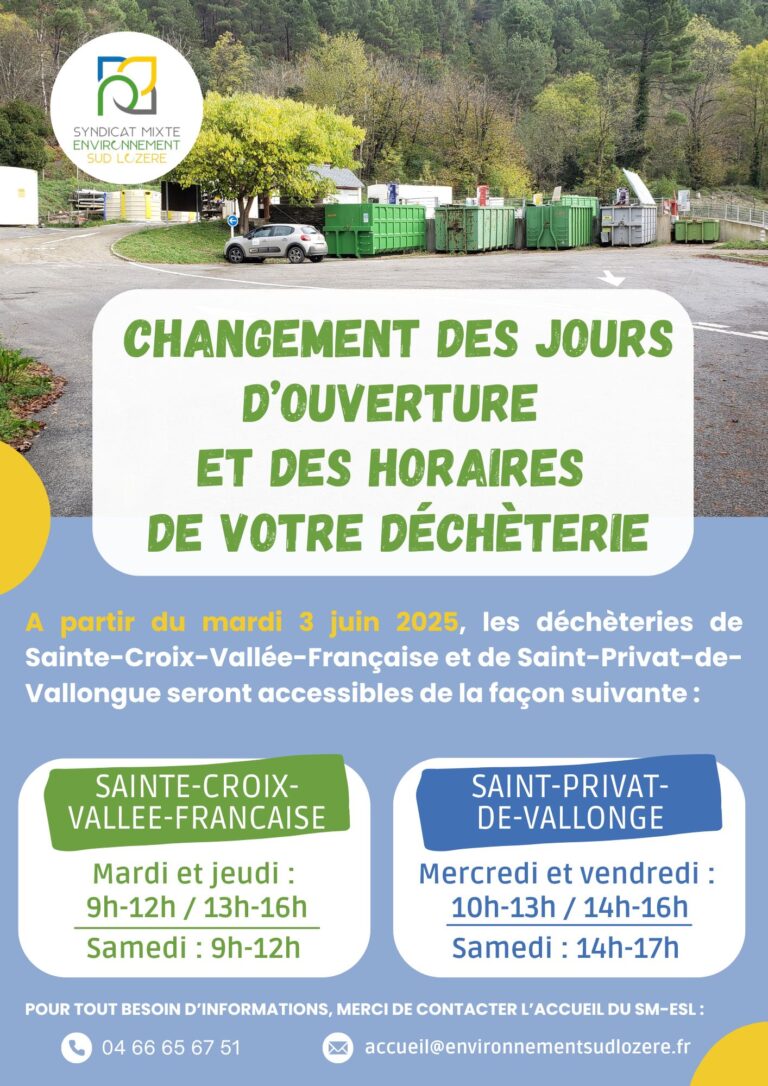 DU CHANGEMENT DANS VOS DECHETERIES
