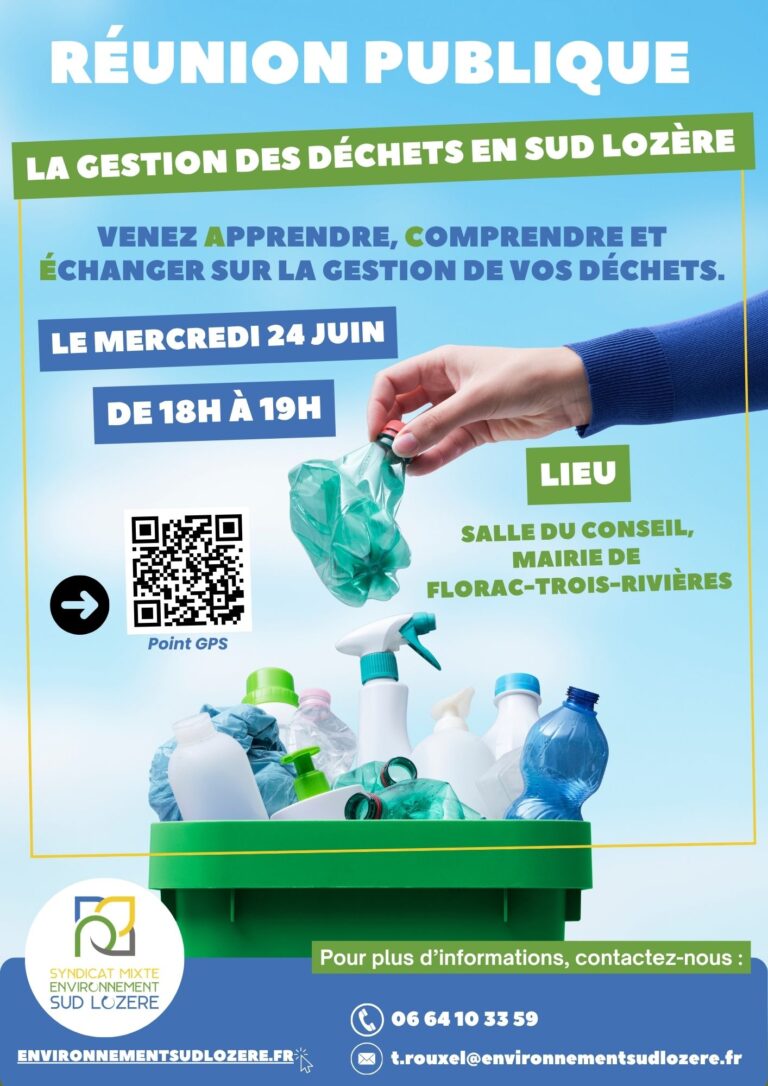 ➡️REUNION PUBLIQUE – LA GESTION DES DECHETS EN SUD LOZERE