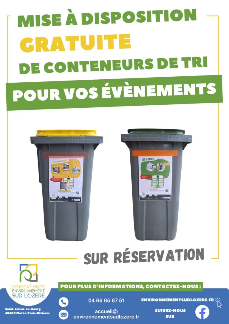 MISE A DISPOSITION GRATUITE DE CONTENEURS POUR VOS EVENEMENTS