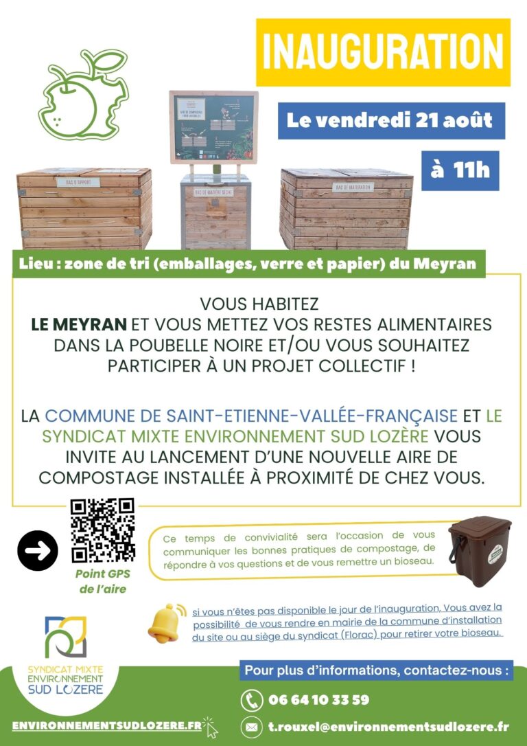 📅LANCEMENT AIRE DE COMPOSTAGE PARTAGE – SAINT ETIENNE VALLEE FRANCAISE 🛎